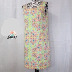 KAELI SMITH Yellow/Floral Sleeveless Dress Size 14